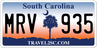 SC license plate MRV935