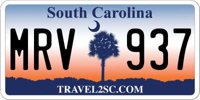 SC license plate MRV937