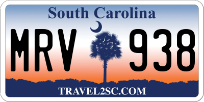 SC license plate MRV938