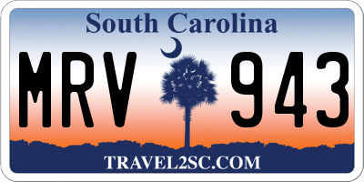 SC license plate MRV943