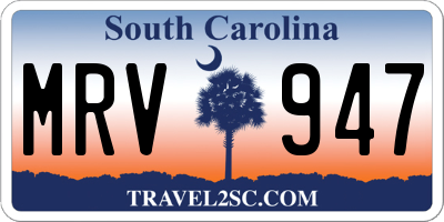 SC license plate MRV947