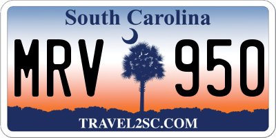 SC license plate MRV950