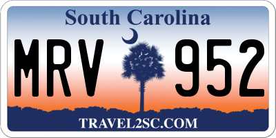 SC license plate MRV952