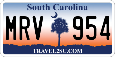 SC license plate MRV954