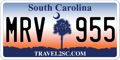 SC license plate MRV955