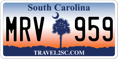 SC license plate MRV959