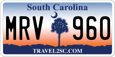 SC license plate MRV960