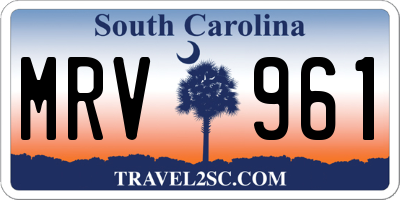 SC license plate MRV961