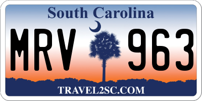 SC license plate MRV963