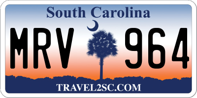 SC license plate MRV964