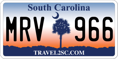 SC license plate MRV966