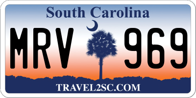 SC license plate MRV969