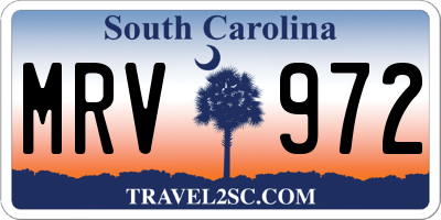 SC license plate MRV972