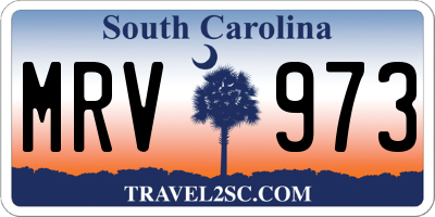 SC license plate MRV973