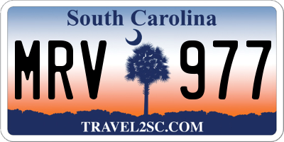 SC license plate MRV977
