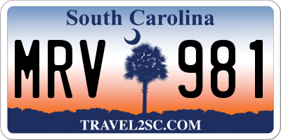 SC license plate MRV981