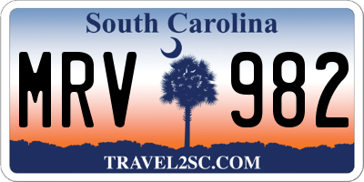 SC license plate MRV982