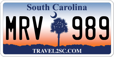 SC license plate MRV989