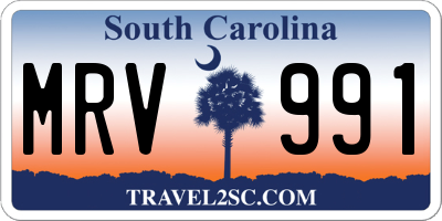 SC license plate MRV991