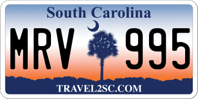 SC license plate MRV995