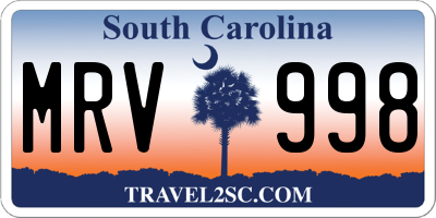 SC license plate MRV998