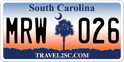 SC license plate MRW026