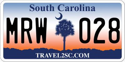 SC license plate MRW028