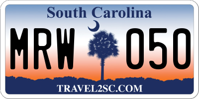 SC license plate MRW050