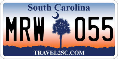 SC license plate MRW055
