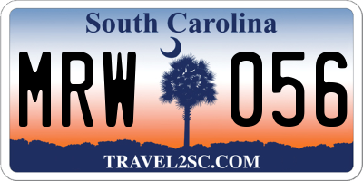 SC license plate MRW056
