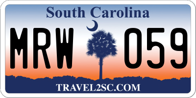 SC license plate MRW059