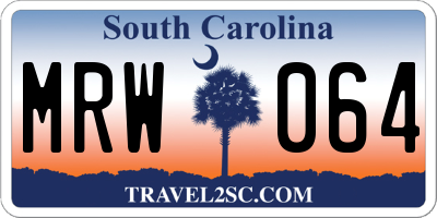 SC license plate MRW064