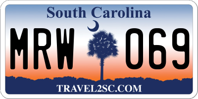 SC license plate MRW069