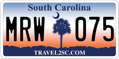 SC license plate MRW075