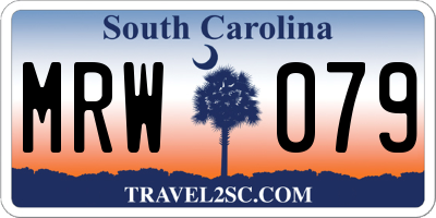 SC license plate MRW079