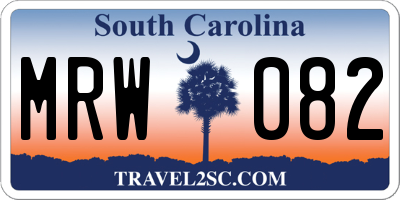 SC license plate MRW082