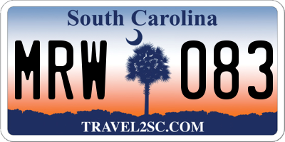 SC license plate MRW083