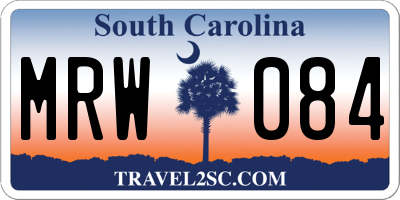 SC license plate MRW084
