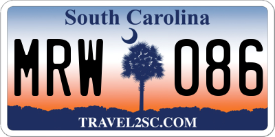 SC license plate MRW086