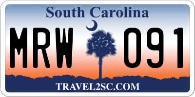 SC license plate MRW091