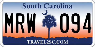 SC license plate MRW094