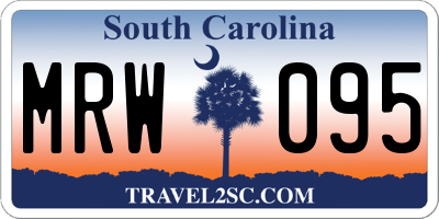 SC license plate MRW095