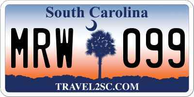 SC license plate MRW099