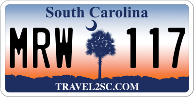 SC license plate MRW117