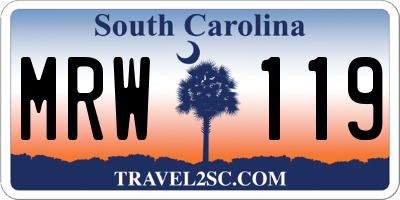 SC license plate MRW119