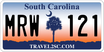 SC license plate MRW121