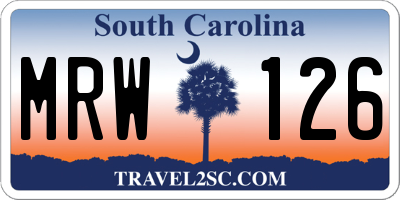 SC license plate MRW126