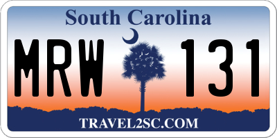 SC license plate MRW131