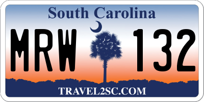 SC license plate MRW132