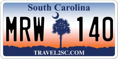 SC license plate MRW140